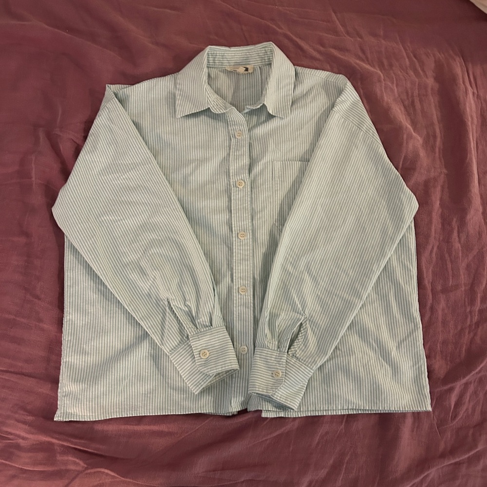 Djerf avenue breezy shirt green stripe